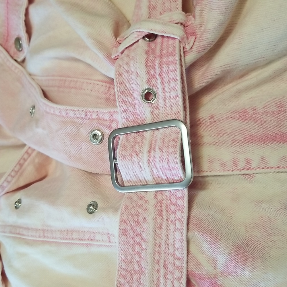 Vintage River Island Faded Pink Belted Denim Romper - Picture 4 of 6
